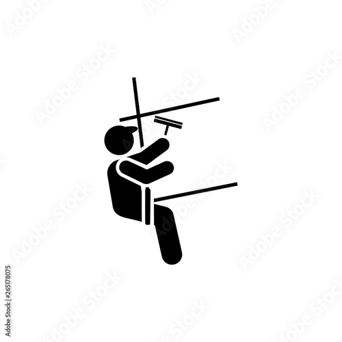 Building, cleaner, rope, window icon. Element of workers icon. Premium quality graphic design icon. Signs and symbols collection icon for websites, web design