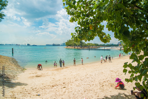 Photography Siloso beach in Sentosa Island, Singapore.