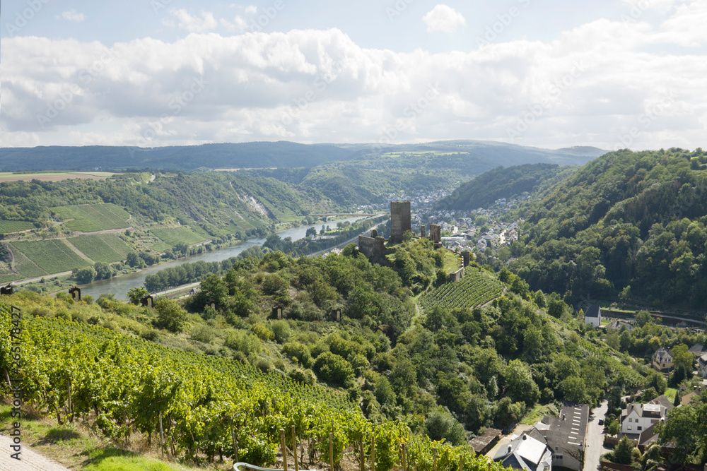 A view of Mosel river and Kobern-Gondorf in Germany A view of Mosel river and Kobern-Gondorf in Germany