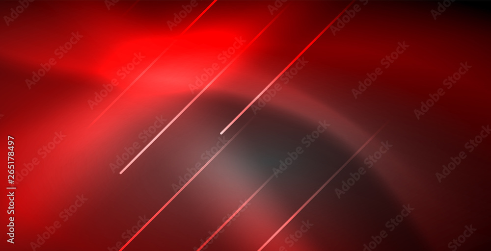 Fototapeta premium Neon glowing lines, magic energy space light concept, abstract background wallpaper design