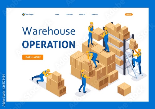 Isometric Workers in a warehouse