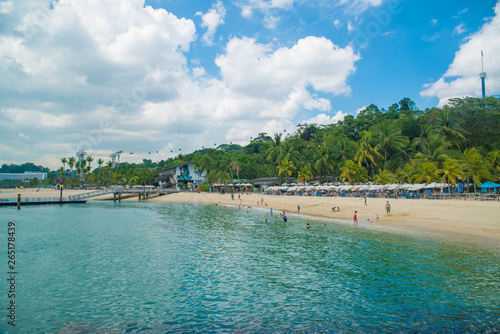 Siloso beach in Sentosa Island  Singapore.