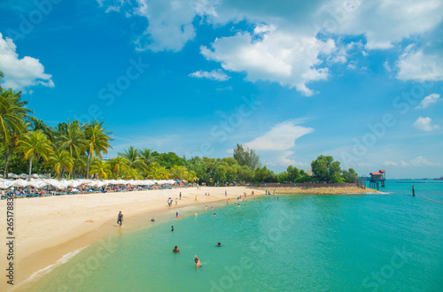Siloso beach in Sentosa Island, Singapore. photo