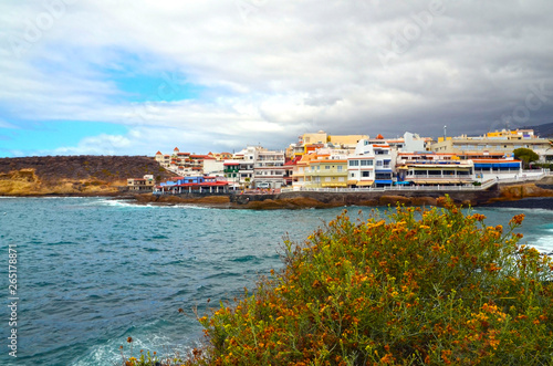 View of La Caleta fishing village in Costa Adeje,Tenerife,Canary Islands, Spain.Travel or summer vacation concept