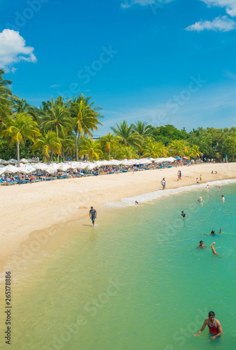 Photography Siloso beach in Sentosa Island, Singapore.