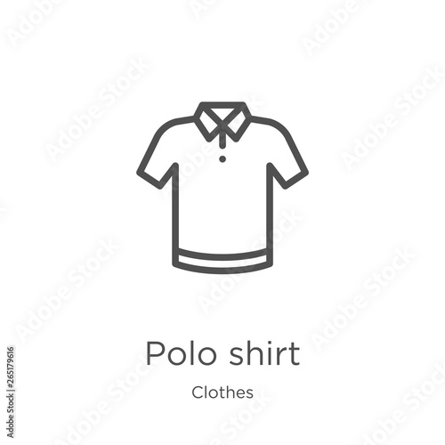 polo shirt icon vector from clothes collection. Thin line polo shirt outline icon vector illustration. Outline, thin line polo shirt icon for website design and mobile, app development.