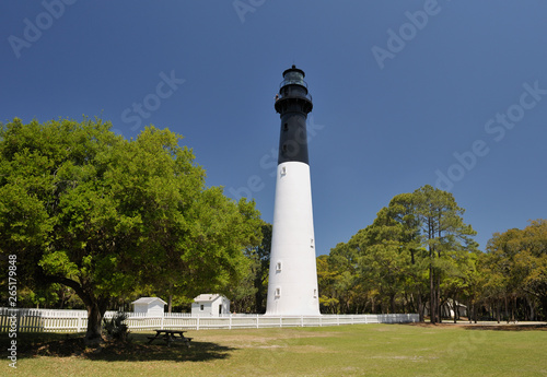 Tourists on Hunting Island Lighthouse in NC USA