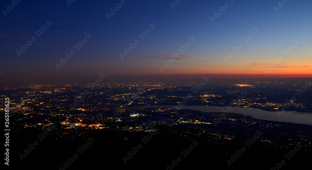 sunset over the city