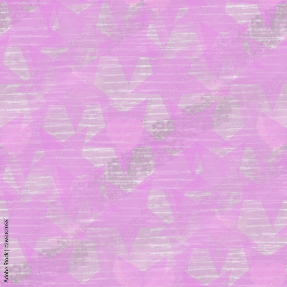 Obraz premium Retro wallpaper pink stars smudged with gray color. Cool chick girly background.