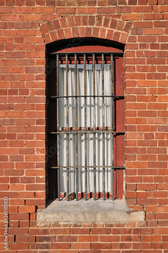 Old jailhouse window with bars