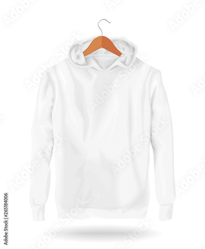 Hoodie Vector Mockup Template Realistic Fashion Sleeve Cotton Sweater Unisex