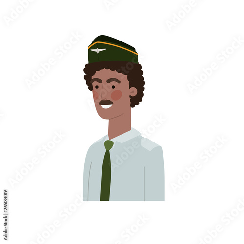 man pilot avatar character