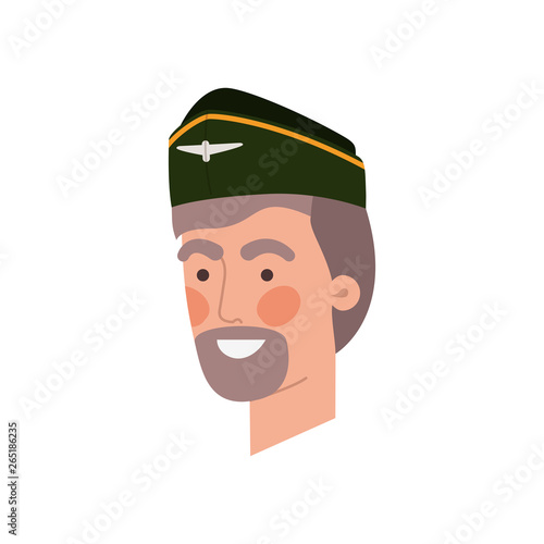 head of man pilot avatar character