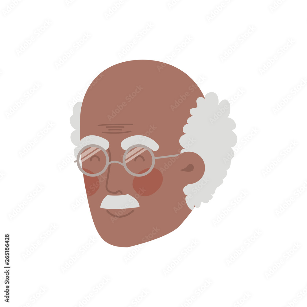 head of grandfather avatar character head of grandfather avatar character