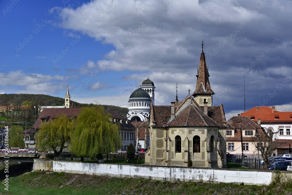 Sighisoara; Partial view of city with Reformist Church
