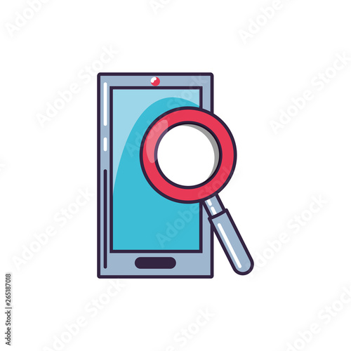 smartphone device with magnifying glass