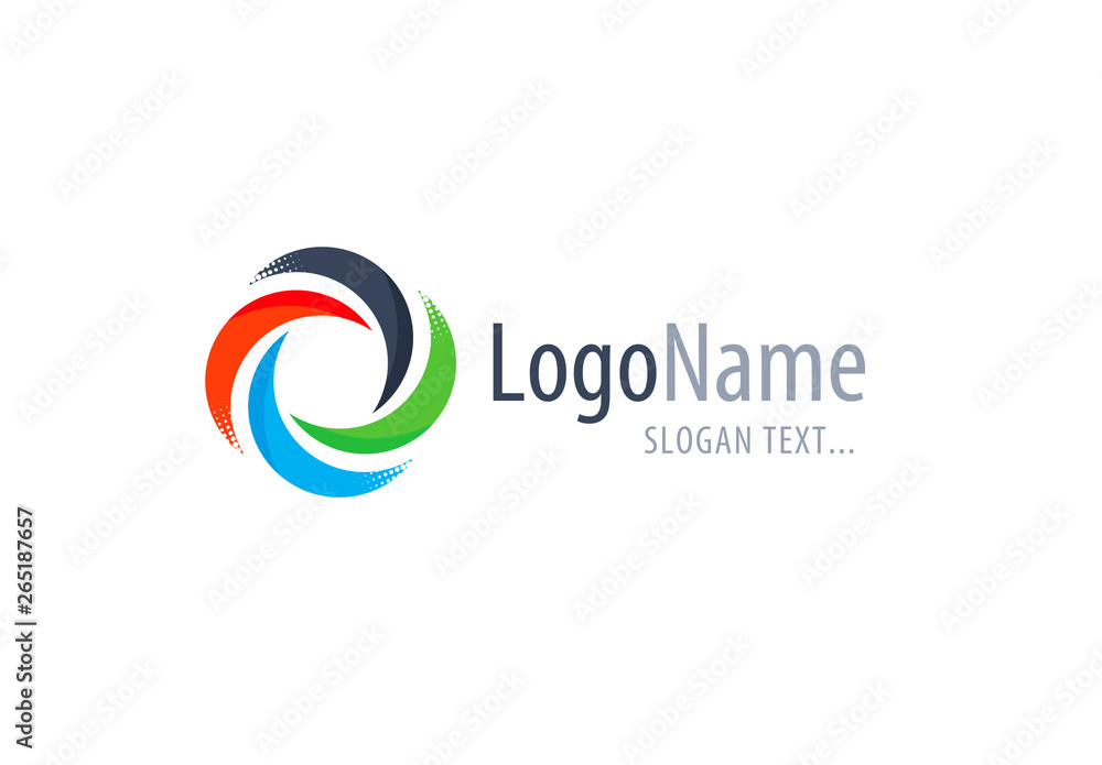 Logo with Colorful Abstract Circles Stock Template | Adobe Stock