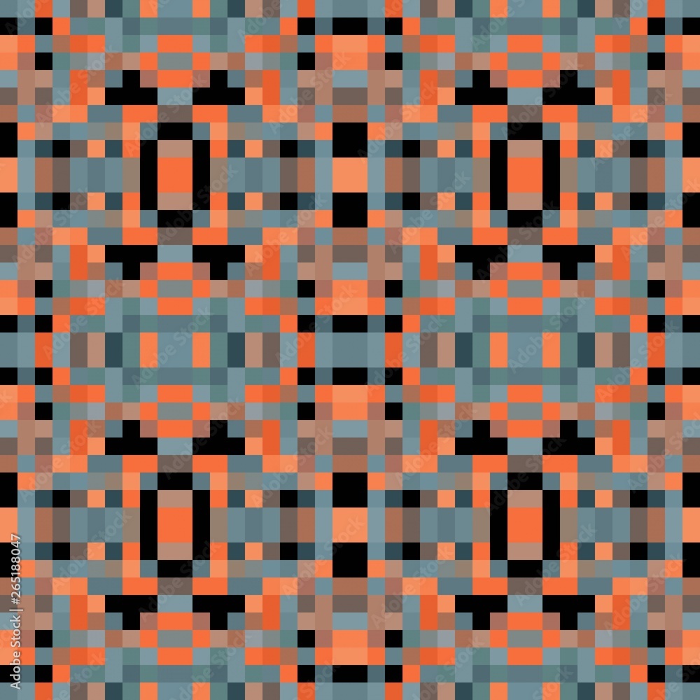 Fototapeta premium seamless pixel pattern mosaic. abstract background with squares can be used for wallpaper, fabric, textile or clothing design.