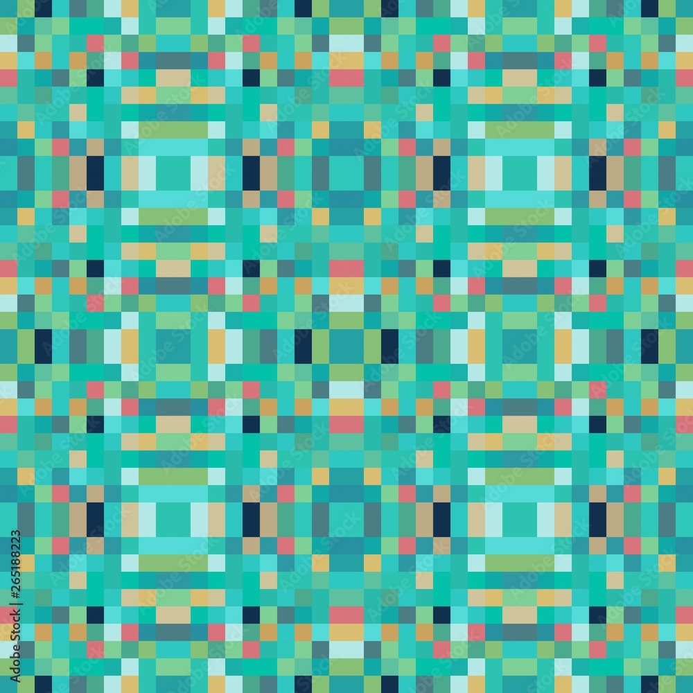 Fototapeta premium seamless pixel pattern mosaic. abstract background with squares can be used for wallpaper, fabric, textile or clothing design.