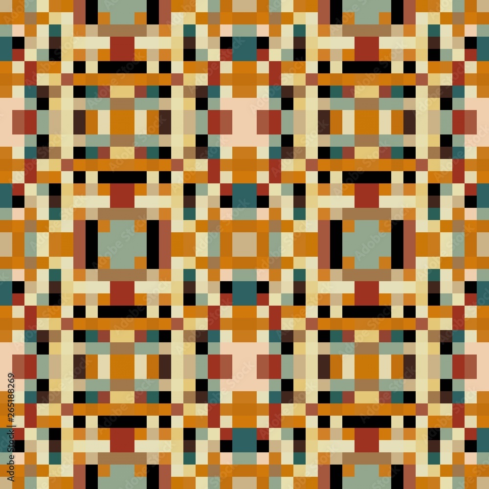 seamless pixel pattern mosaic. abstract background with squares can be used for wallpaper, fabric, textile or clothing design. seamless pixel pattern mosaic. abstract background with squares can be used for wallpaper, fabric, textile or clothing design.