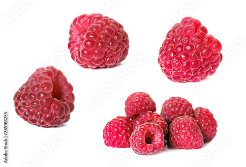 Set of raspberry isolated