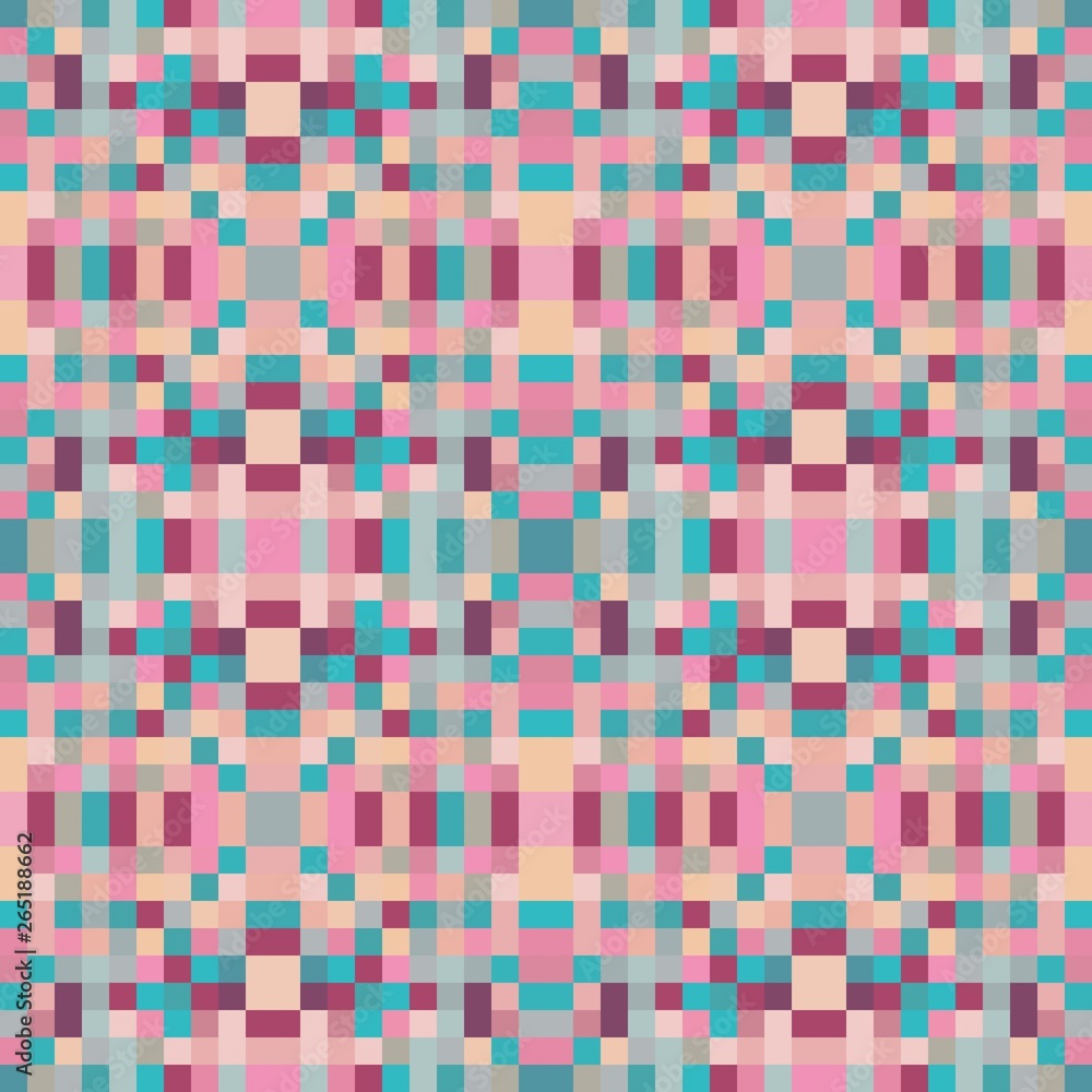 seamless pixel pattern mosaic. abstract background with squares can be used for wallpaper, fabric, textile or clothing design.