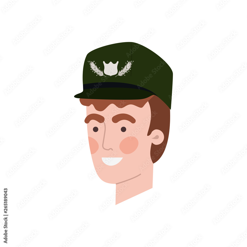 head of man soldier of war avatar character