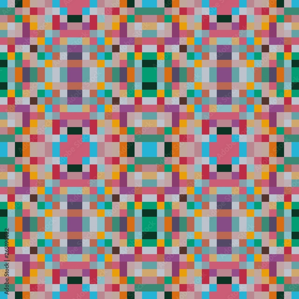 Fototapeta premium seamless pixel pattern mosaic. abstract background with squares can be used for wallpaper, fabric, textile or clothing design.