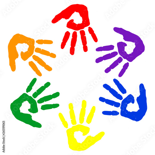 bunte Handflächen kreis