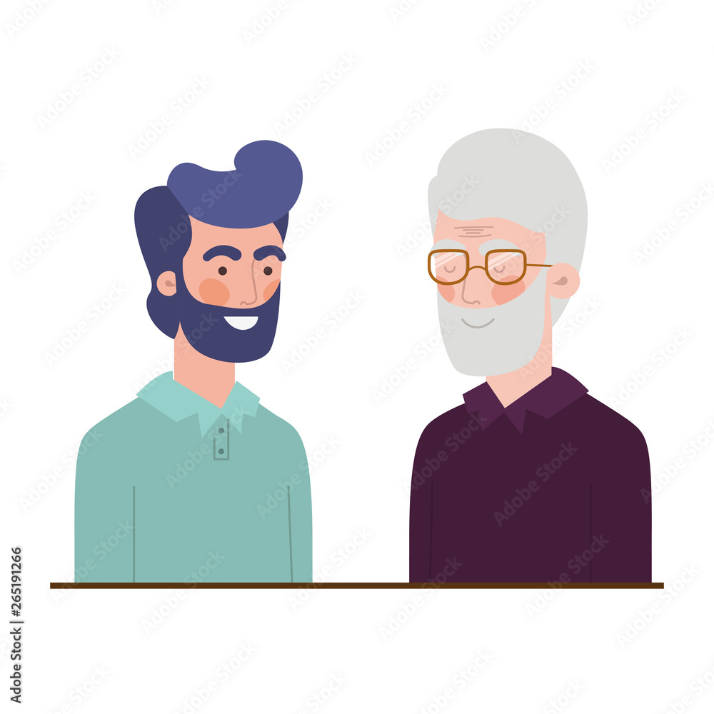 father with son avatar character