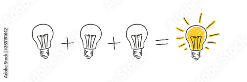 Glühbirne Konzept Teamwork - Nachdenken Idee Innovation