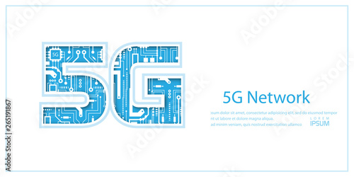 5G Wireless network - vector  .High Speed Internet .Wi-Fi wireless network banner .
