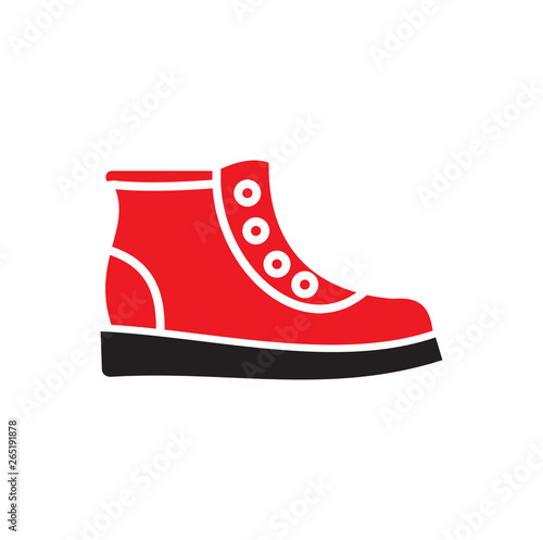 Shoe icon on background for graphic and web design. Simple vector sign. Internet concept symbol for website button or mobile app.