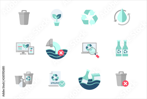 Recycle waste manegement web icons