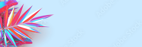 Background palm leaves branches of gradient color.