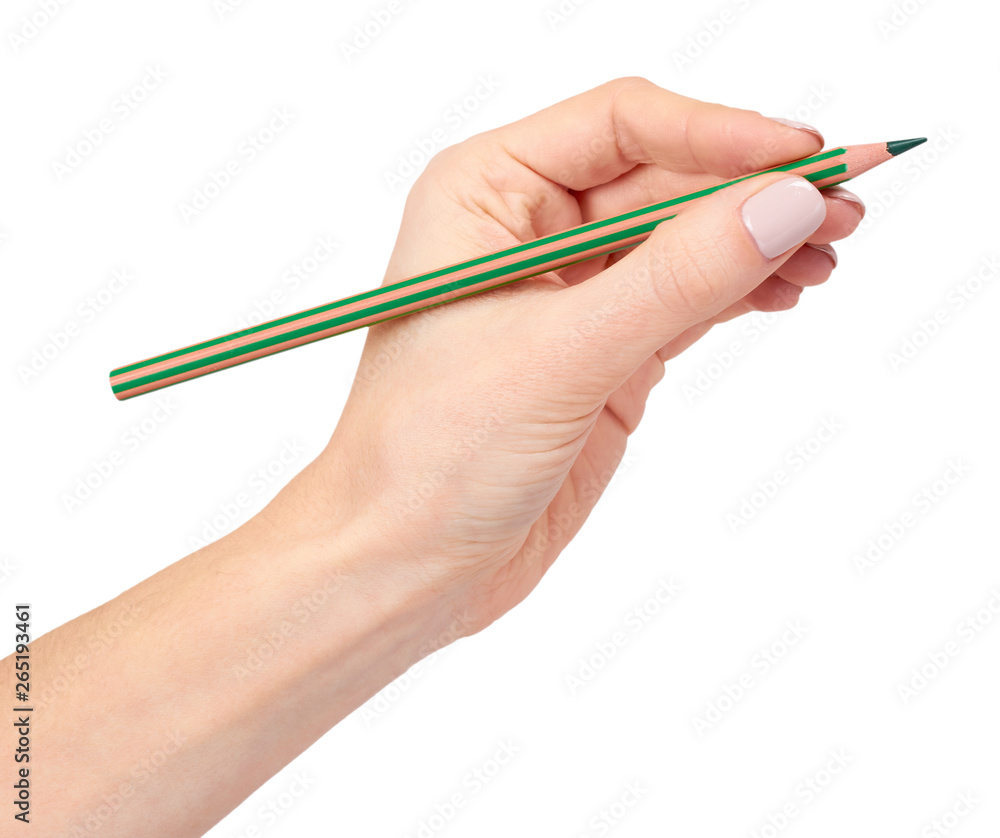 Hand with pencil, drawing or writinng gesture. Hand with pencil, drawing or writinng gesture.