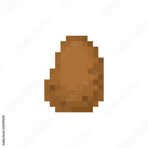 Potato pixel art. Vegetable pixelated. Old game graphics. 8 bit Vector illustration