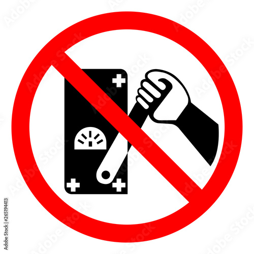 Do Not Touch Men Working Symbol Sign, Vector Illustration, Isolated On White Background,Icon .EPS10