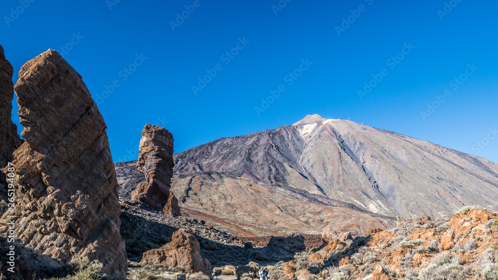 Rocks on the background of Teide volcano