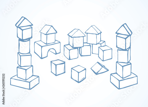 Children's cubes. Vector drawing