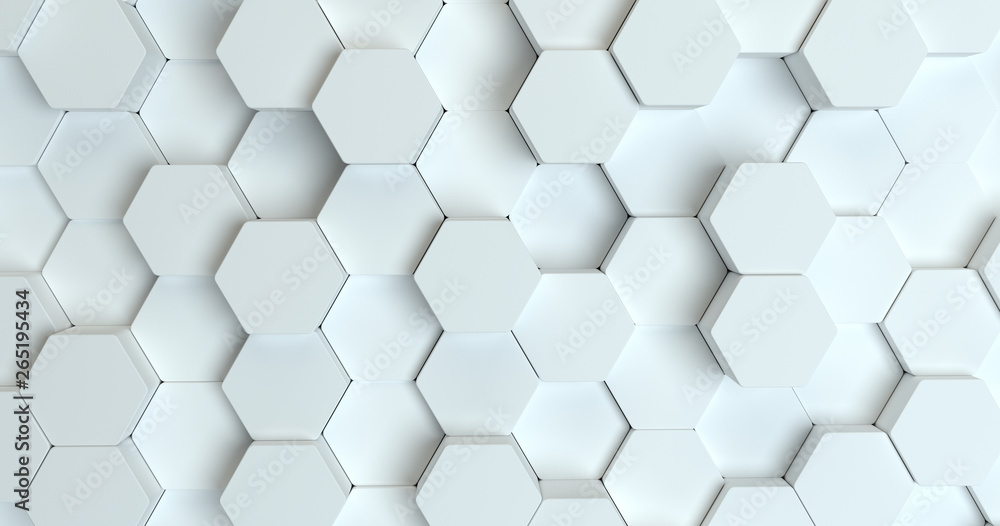 Fototapeta premium Abstrakcjonistyczny technologiczny sześciokątny tło. Renderowania 3d. Wzór geometryczny. Element graficzny do tapet. Nowoczesny szablon wizytówki