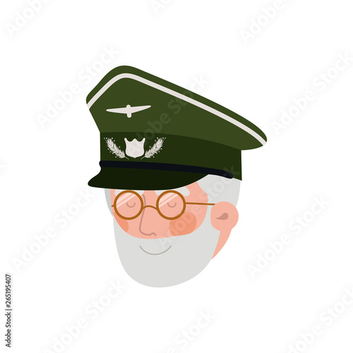 head of veteran pilot avatar character