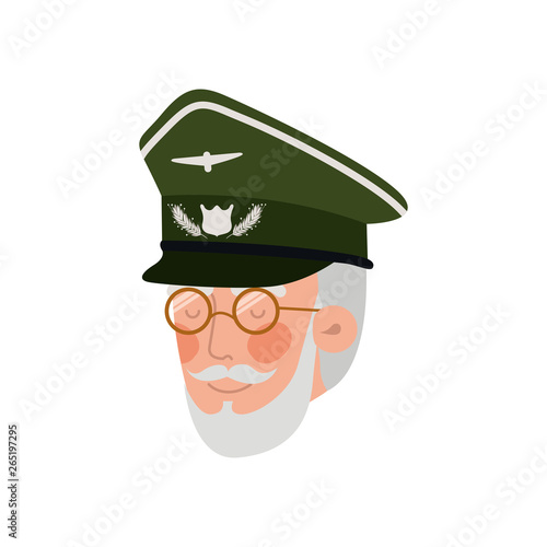 head of veteran pilot avatar character