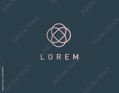 Linear logo geometric circles minimalism for business company