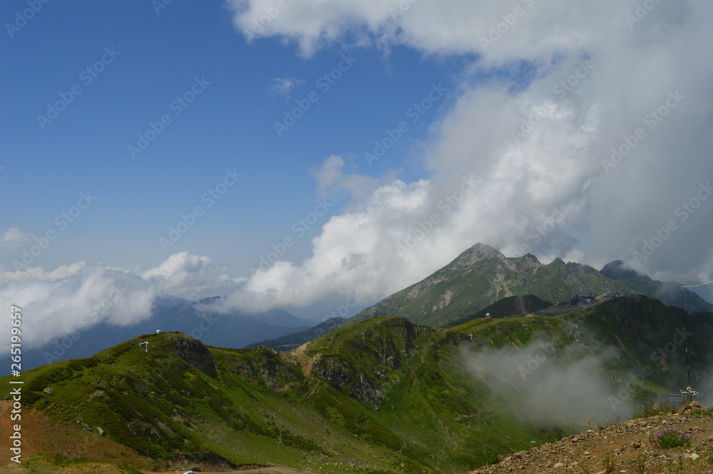 landscape with mountains and clouds landscape with mountains and clouds