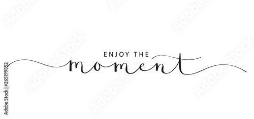 ENJOY THE MOMENT brush calligraphy banner photo