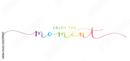 ENJOY THE MOMENT brush calligraphy banner