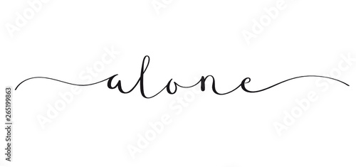 ALONE brush calligraphy banner