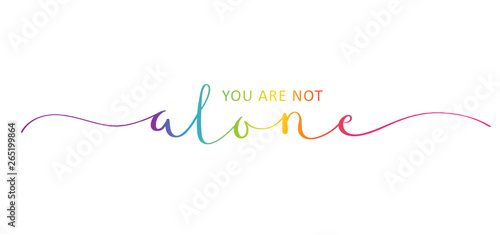 YOU ARE NOT ALONE brush calligraphy banner