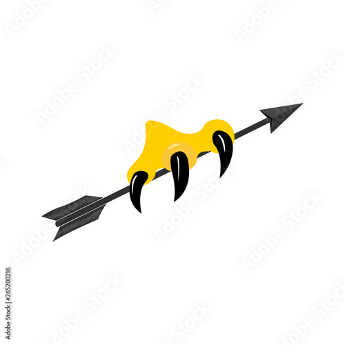 Eagle claw with arrow. Vect...